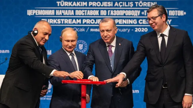 مراسم افتتاح خط لوله گاز روسیه به ترکیه و اروپا