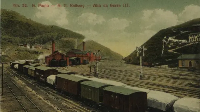 Fotoestratégia roleta europeia1911 mostra estação Alto da Serra III da São Paulo Railway