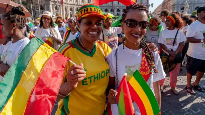 Напередодні підписання декларації в Римі пройшла спільна акція ефіопської та еритрейської діаспор, які раділи примиренню двох країн