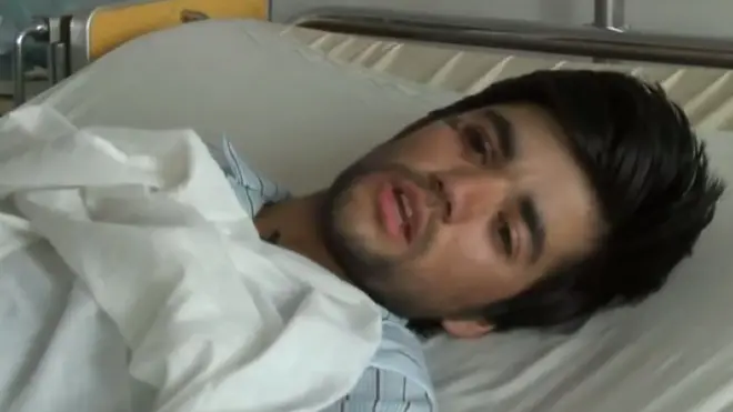 空爆時の様子を語る負傷者