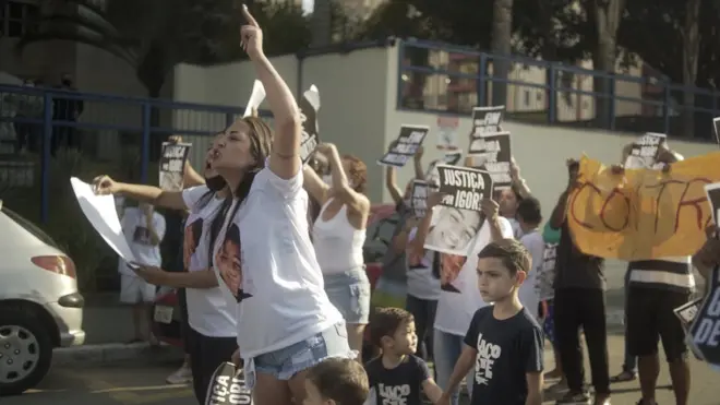 Dozens protest the killing of 16-years-old Igor Rocha Ramos in São Paulo, Brazil, 2020