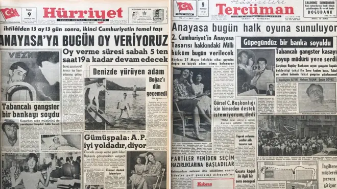 9 Temmuz tarihli gazeteler: 2. Cumhuriyet'in anayasası oylanıyor.