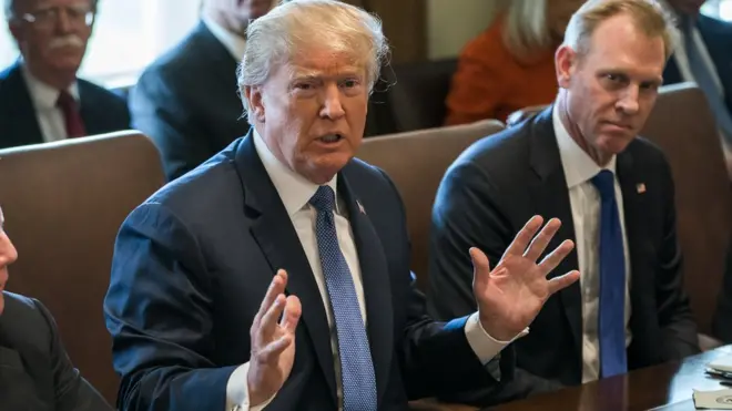 امریکی صدر ڈونلڈ ٹرمپ نے پیر کو کابینہ کے اجلاس میں شام کی صورت حال پر غور کیا