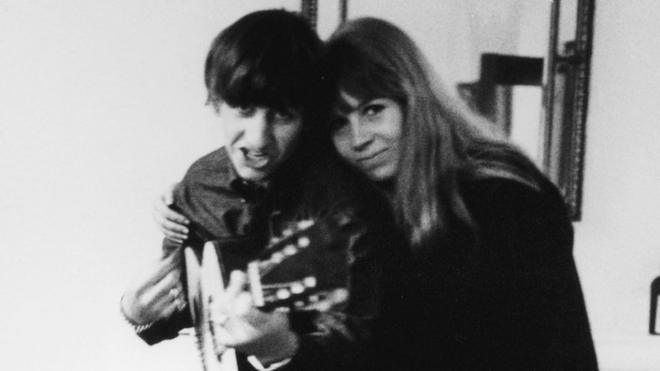 Image shows Astrid Kirchherr with Ringo Starr in 1964