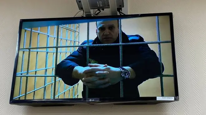 Навальный на заседании Петушинского райсуда Владимирской области 17 января 2022 года