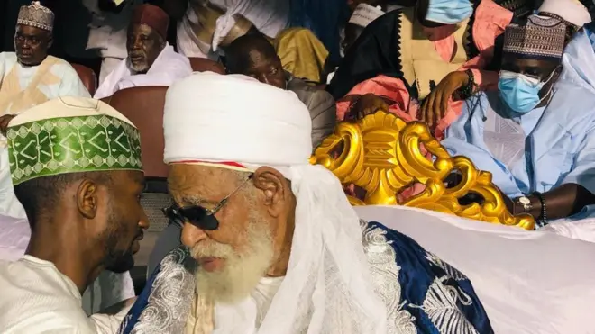 Sheikh Dahiru Usman Bauchi yayin bikin Maulidin Annabi Muhammad da ya gudana a birnin Bauchi a arewacin Najeriya a ranar 28 ga watan Oktoban 2020.