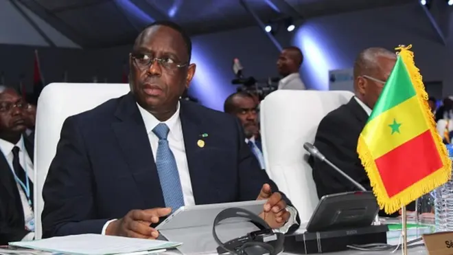 Le président sénégalais Macky Sall lors du sommet sur la sécurité maritime de Lome au Togo