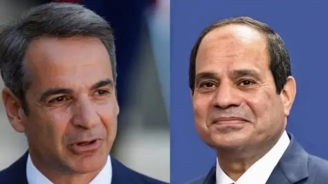 Yunanistan Başbakanı Kiryakos Miçotakis, Mısır Cumhurbaşkanı Abdülfettah es-Sisi