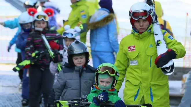 буковель, лижі, діти
