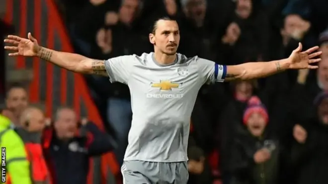 Zlatan Ibrahimovic yinjije ibitsindo 29 ku nkino 53 muri Manchester United