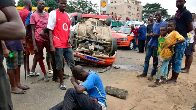 Road accident for Abidjan, Ivory Coast