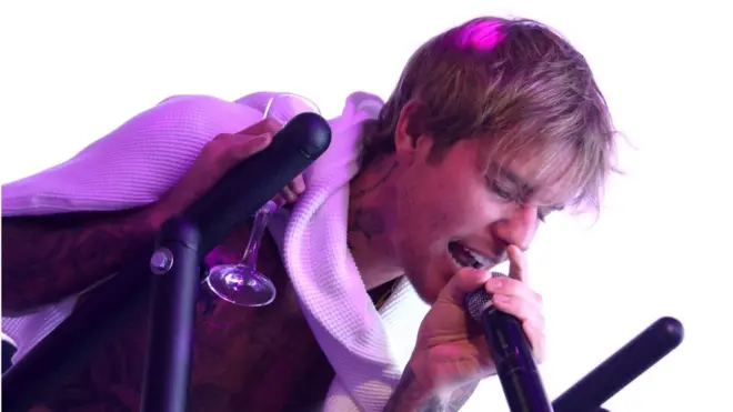Justin Bieber performing in Hollywood, California earlier in January