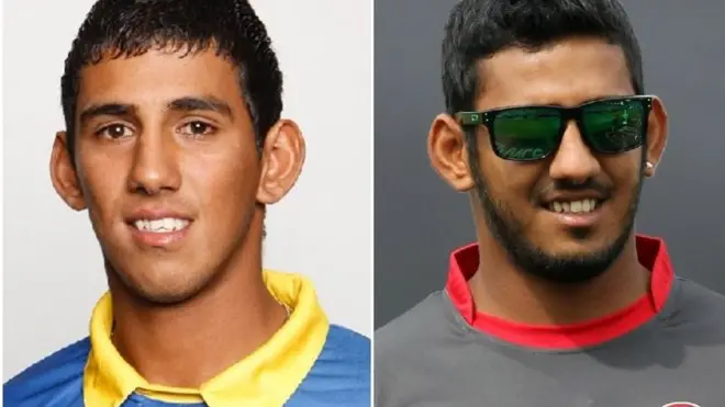 ශ්‍රී ලංකා කණ්ඩායමේ සහ එමීර් රාජ්‍ය කණ්ඩායමේ නිල ඇඳුම්වලින් සැරසී සිටින ඇන්ද්රි රෆායෙලෝ බෙරෙන්ජර්