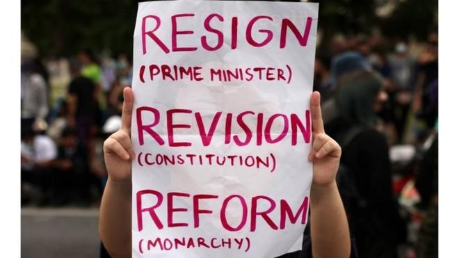 A pro-democracy protester attends an anti-government protest, in Bangkok, Thailand October 21, 2020