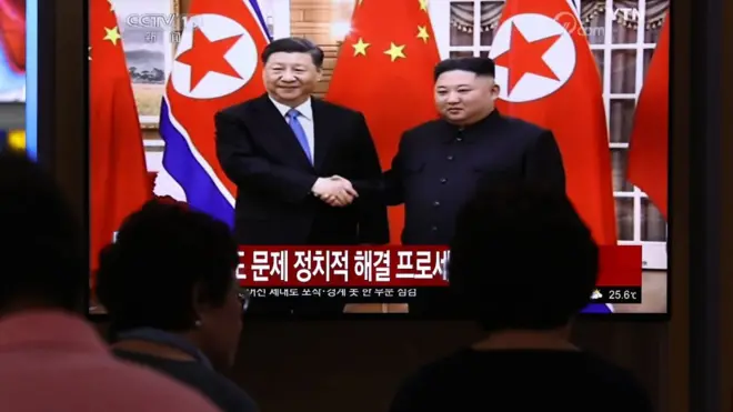 북한 김정은 국무위원장은 2019년 6월 평양에서 중국 시진핑 주석과 정상회담을 가졌다