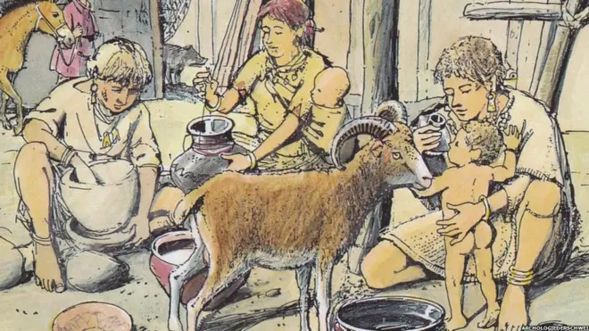 زمانہ قبل از تاریخ کے زمانے کا ایک کنبہ مصور کی نظر سے