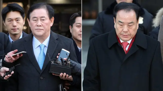 최경환 자유한국당 의원(왼쪽)과 이우현 자유한국당 의원