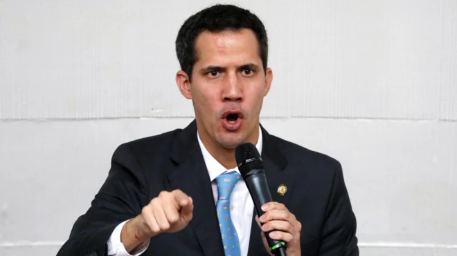 Juan Guaidó, presidente de la Asamblea Nacional, en el acto celebrado en esa instancia el martes.