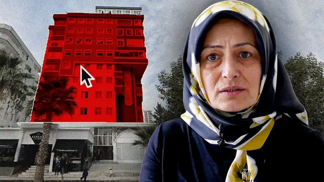 Нургюль Гексу и разрушенный жилой комплекс Эзги в Турции