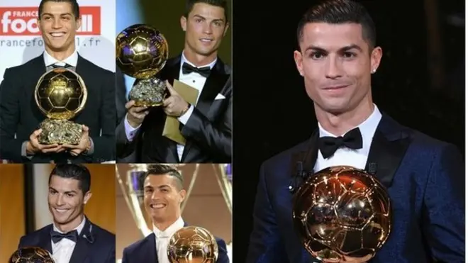 Quả bóng Vàng được trao 62 lần - Ronaldo giành giải năm 2008, 2013, 2014, 2016 và 2017