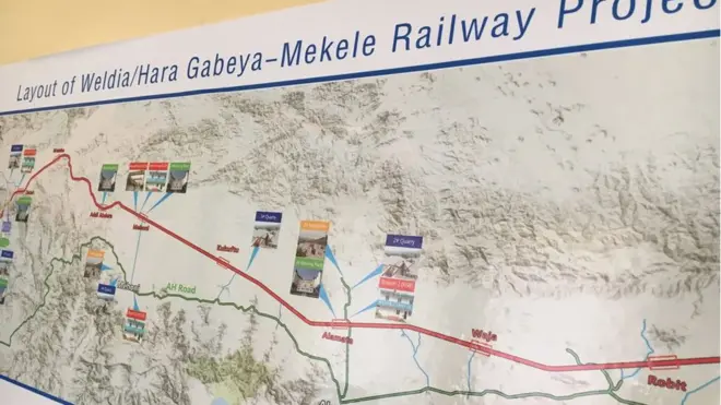 አዲሱ የሚሰራው የባቡር መንገድ ካርታ