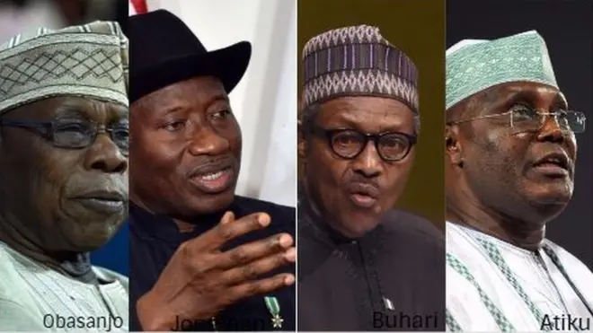 Obasanjo,Jonathan,Buhari,Atiku