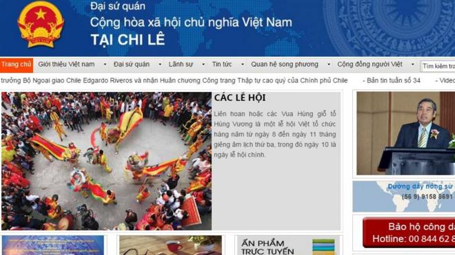 Trang web sứ quán Việt Nam ở Chile