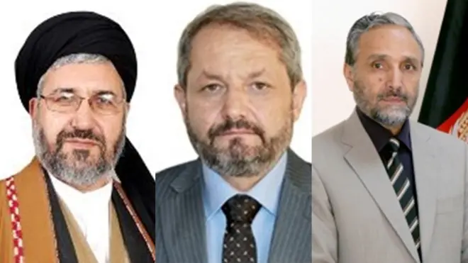 از راست به چپ، عبدالستارد مراد، فیروزالدین فیروز و سید حسین عالمی بلخی