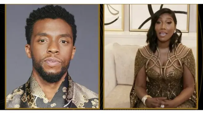 Chadwick Boseman and Taylor Simone Ledward