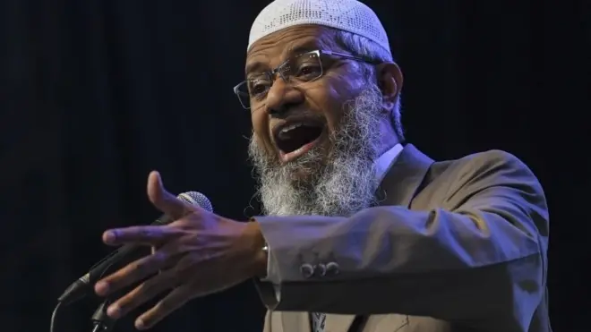 Dr Zakir Naik berpidato di Kota Bharu, Negara bagian Kelantan, Malaysia (09/08/2019).