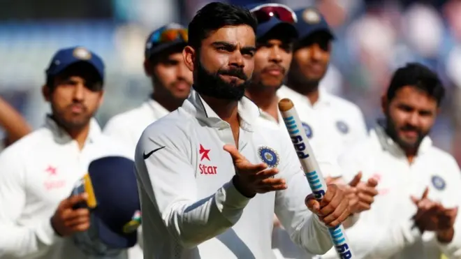 کپتان وراٹ کوہلی کو ان کی ڈبل سنچری کی بدولت مین آف دا میچ قرار دیا گیا۔