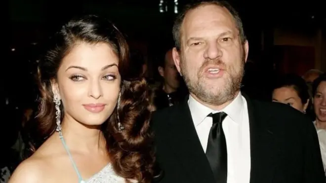 ભારતીય અભિનેત્રી ઐશ્વર્યા રાય સાથે અમિરીકી ફિલ્મ નિર્માતા હાર્વી વાઇનસ્ટીન, જેના પર અનેક અભિનેત્રીઓના યૌન શોષણના આરોપો મુકાઈ રહ્યા છે