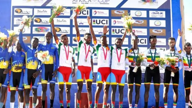 ኣብ ውድድር ግዜ ደቂ ተባዕትዮ ሃገራዊት ጋንታ ኤርትራ ቀዳመይቲ ፡ ርዋንዳ ክልኣይቲ ኢትዪጰያ ሳለሰይቲ ብምኳን ውድድረን ዛዚመን