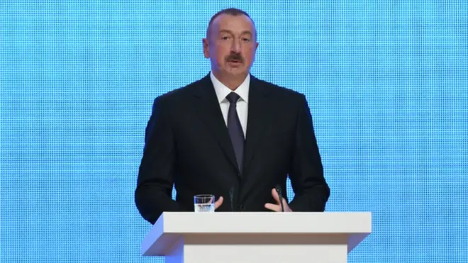 Prezident İlham Əliyev BTQ xəttinin rəsmi açılışında çıxış edib