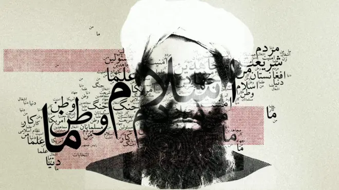تصویری گرافیکی از رهبر طالبان