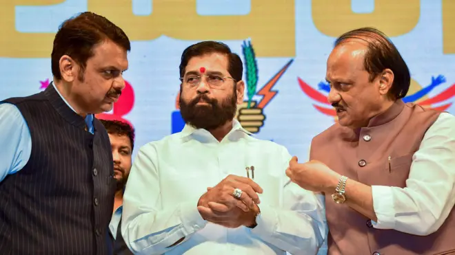 एकनाथ शिंदे, अजित पवार, देवेंद्र फडणवीस