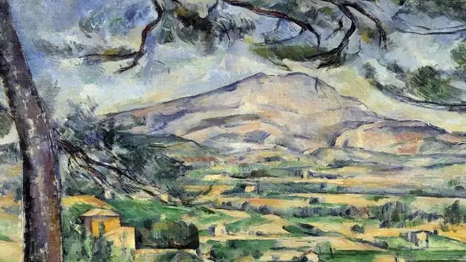 塞尚畫的山越多，山就變得越平整、越破碎且越不真實。