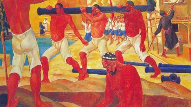 Суратда: Николай Караханнинг "Йўл қурилиши" асаридан парча