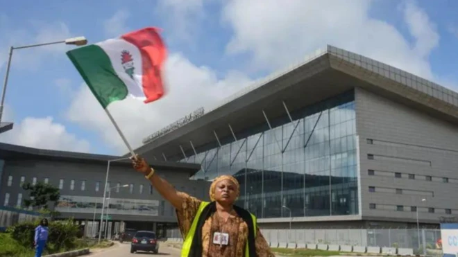 NLC protester for Abuja airport