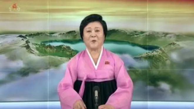 North Korea's senior newsreader Ri Chun-hee announces Kim Jong-un's trip to Singapore