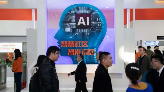 Kecerdasan buatan dengan program pengenalan wajah di China.