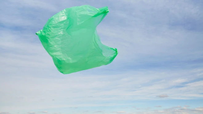 ถุงพลาสติกสีเขียว