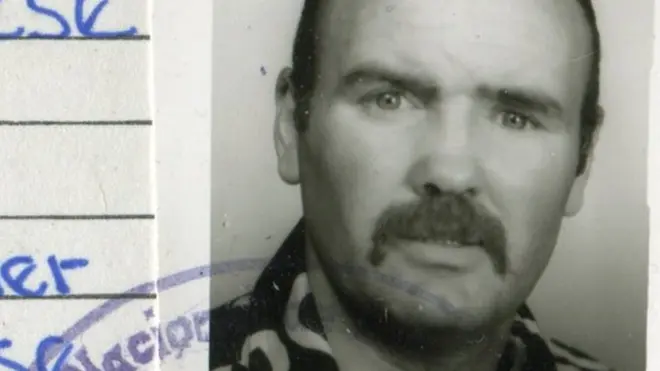 A young Peter McAleese's ID card during his mercenary days in Africa in the Seventies