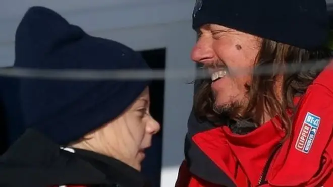 ग्रेटा थनबर्ग अपने पिता स्वान्टे थनबर्ग के साथ