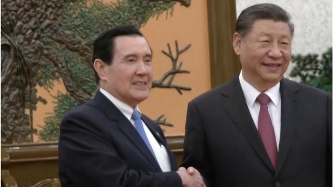 台湾前总统马英九与中国国家领导人习近平今日在北京会面