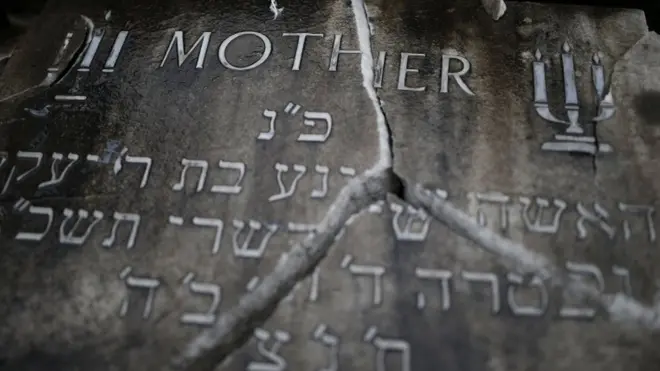 Vandalised headstone