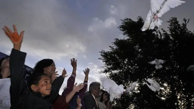 د سولې په هیله کوترې پورته کول