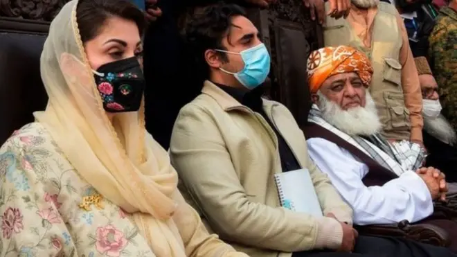 پی ڈی ایم، مریم نواز، فضل الرحمان، بلاول بھٹو زرداری