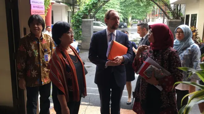 Komisioner tinggi untuk urusan HAM PBB Zeid Ra'ad Al Husein membahas sejumlah isu dengan Komnas HAM.