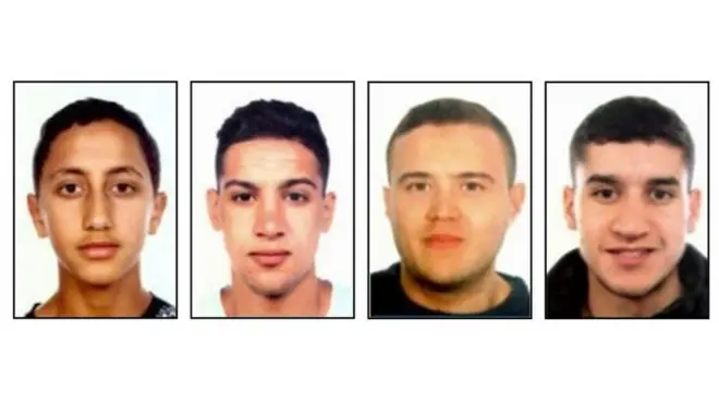 Spanish police have released pictures of four wanted suspects